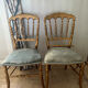 Pair of Napoleon III chairs in gilded wood with velvet upholstery.