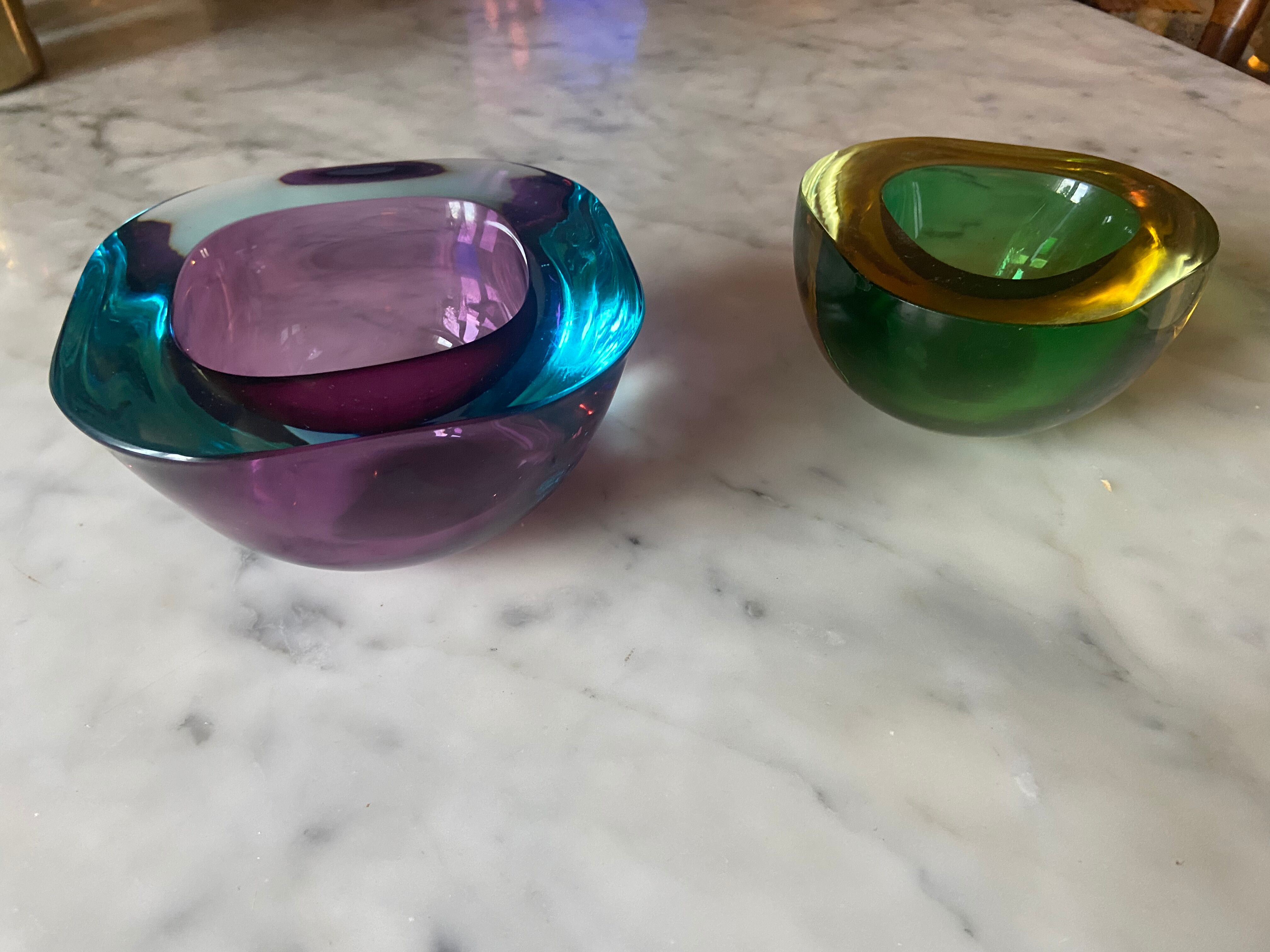 Pair of Flavio Poli cups in murano glass