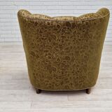 1950s, Danish vintage relax chair in green fabric, original condition.