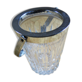 Ancien seau à glace en verre taillé & inox