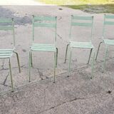 Four vintage metal chairs