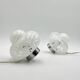 Pair of 1960s UFO Table Lamps with Marbled Glass Lampshade