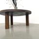 Round coffee table in solid oak, octagonal legs, France, 1950s.
