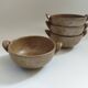 4 stoneware ear bowls