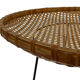 Rattan magazine rack on black metal frame, Artimeta, 1950