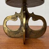 Vintage brutalist metal candle holders, 1970s, set of 2