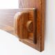 Brutalist wall mirror with a solid wood frame - 1960s