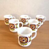 Series of 6 mugs design Mobil 70s