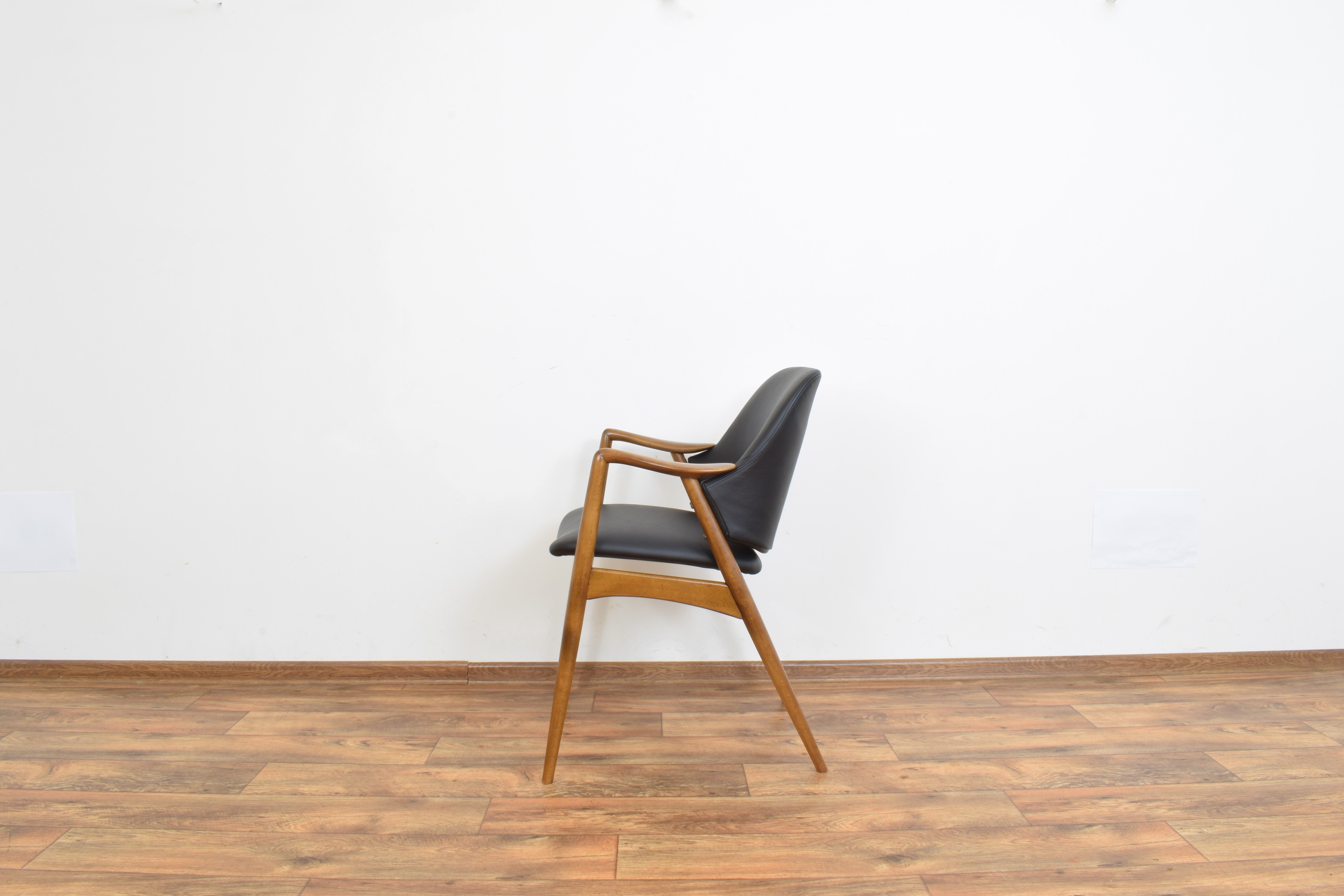 Swedish Leather Office Chairs by Alf Svensson for Dux, Set of 2