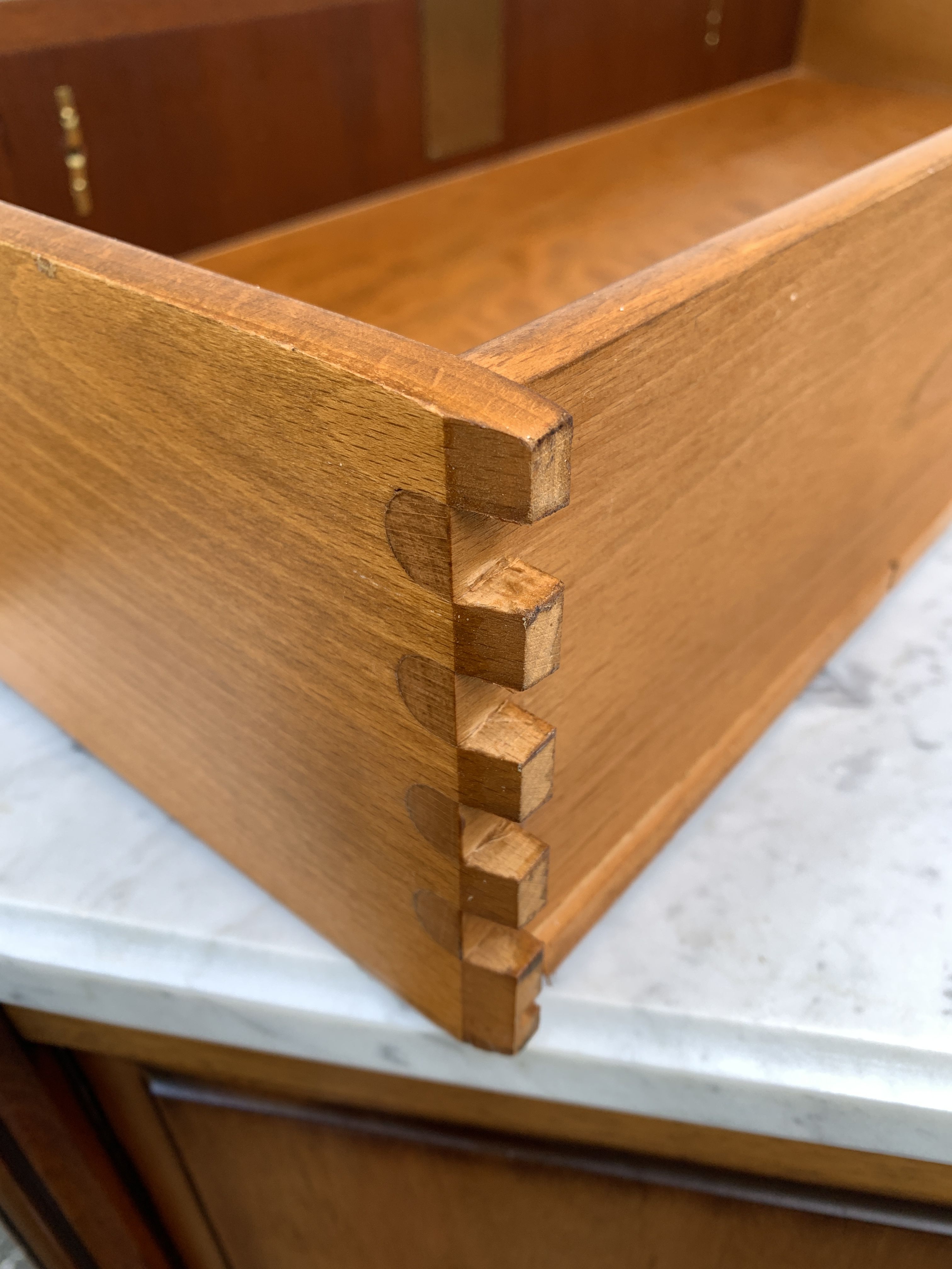 Louis XVI style solid wood chest of drawers, 3 drawers, second half of the twentieth century