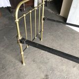 Vintage yellow gold brass divan, single bed from the 1960s, France / Czech Republic.
