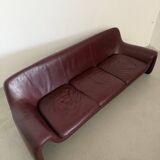 Sculptural 3-seater Leather Sofa by Cinova, Italy 1970s