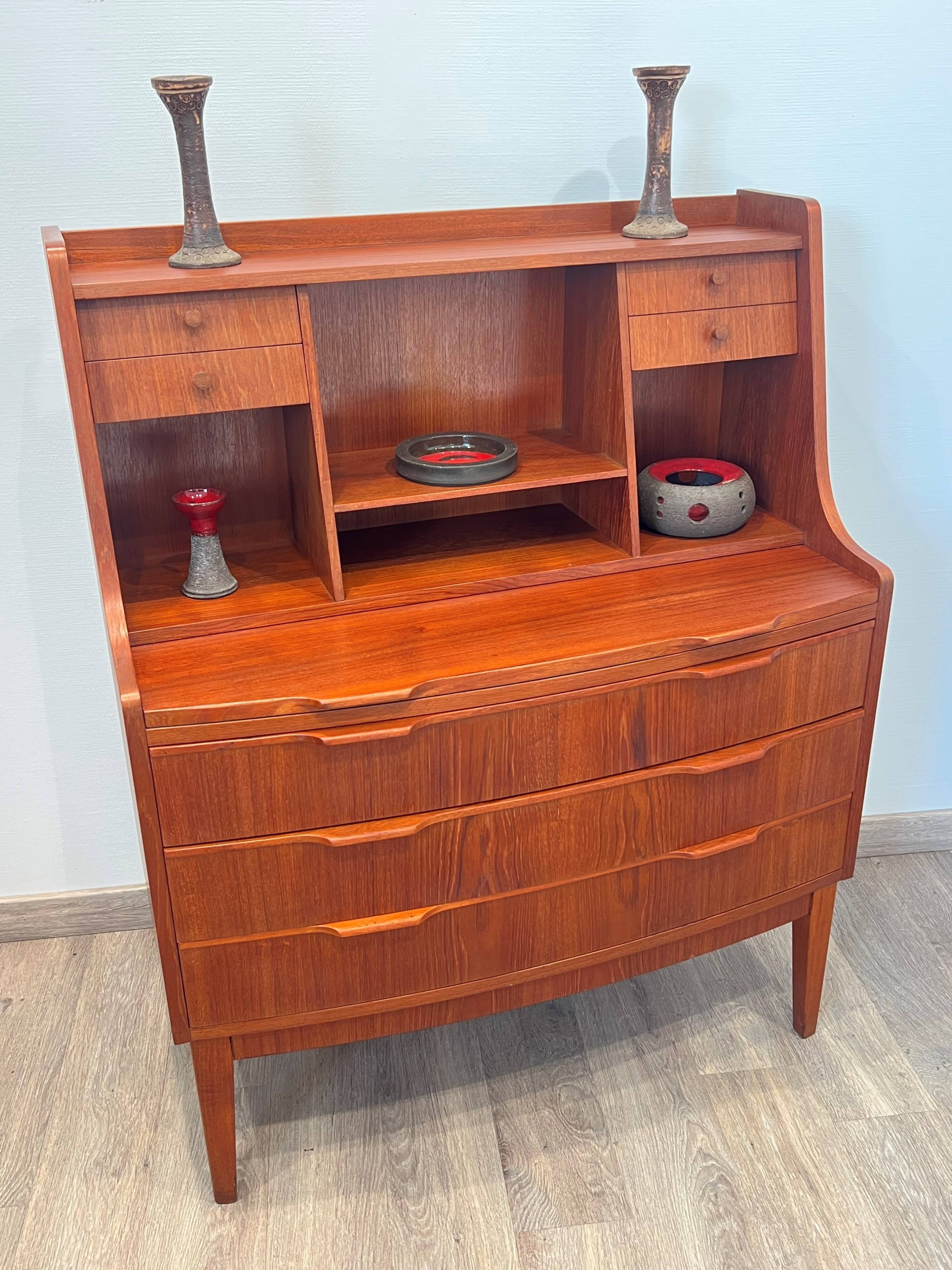 Scandinavian teak secretary from the 1960s, Denmark.