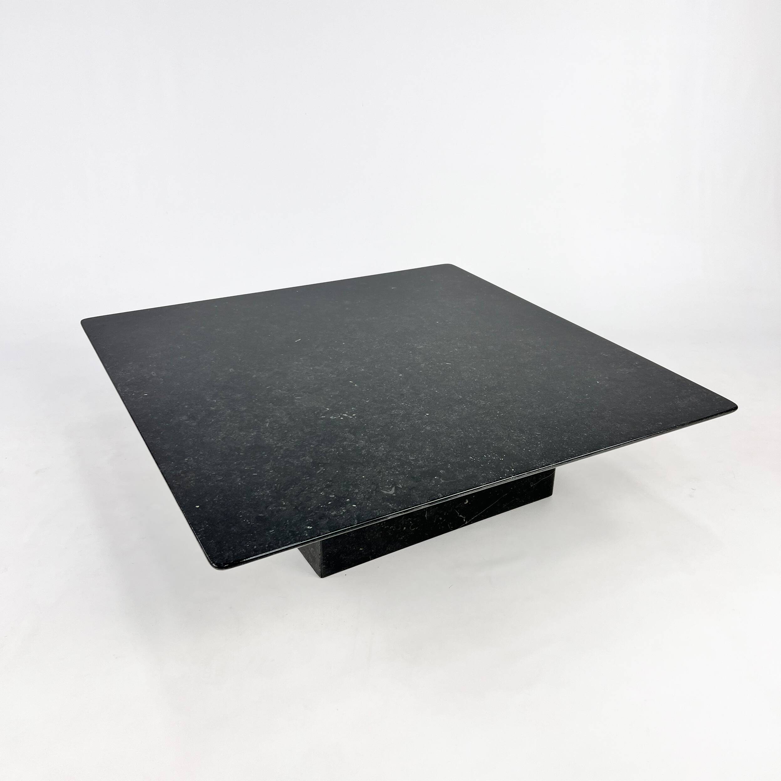 Vintage Square Italian Granite Coffee Table, 1970s