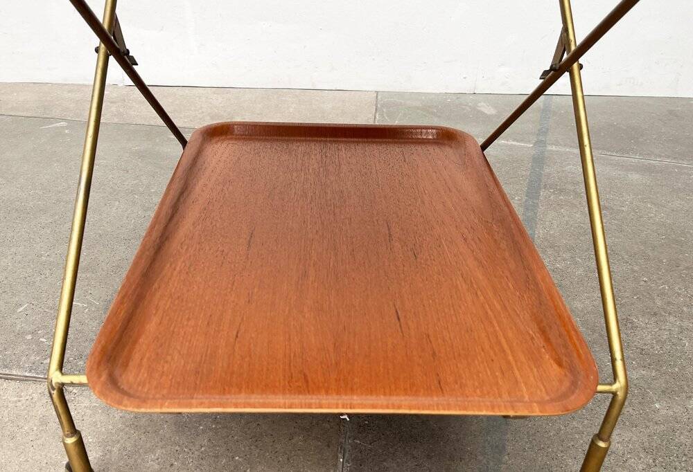 Mid-Century Teak and Metal Folding Bar by Silva Denmark, 1960s