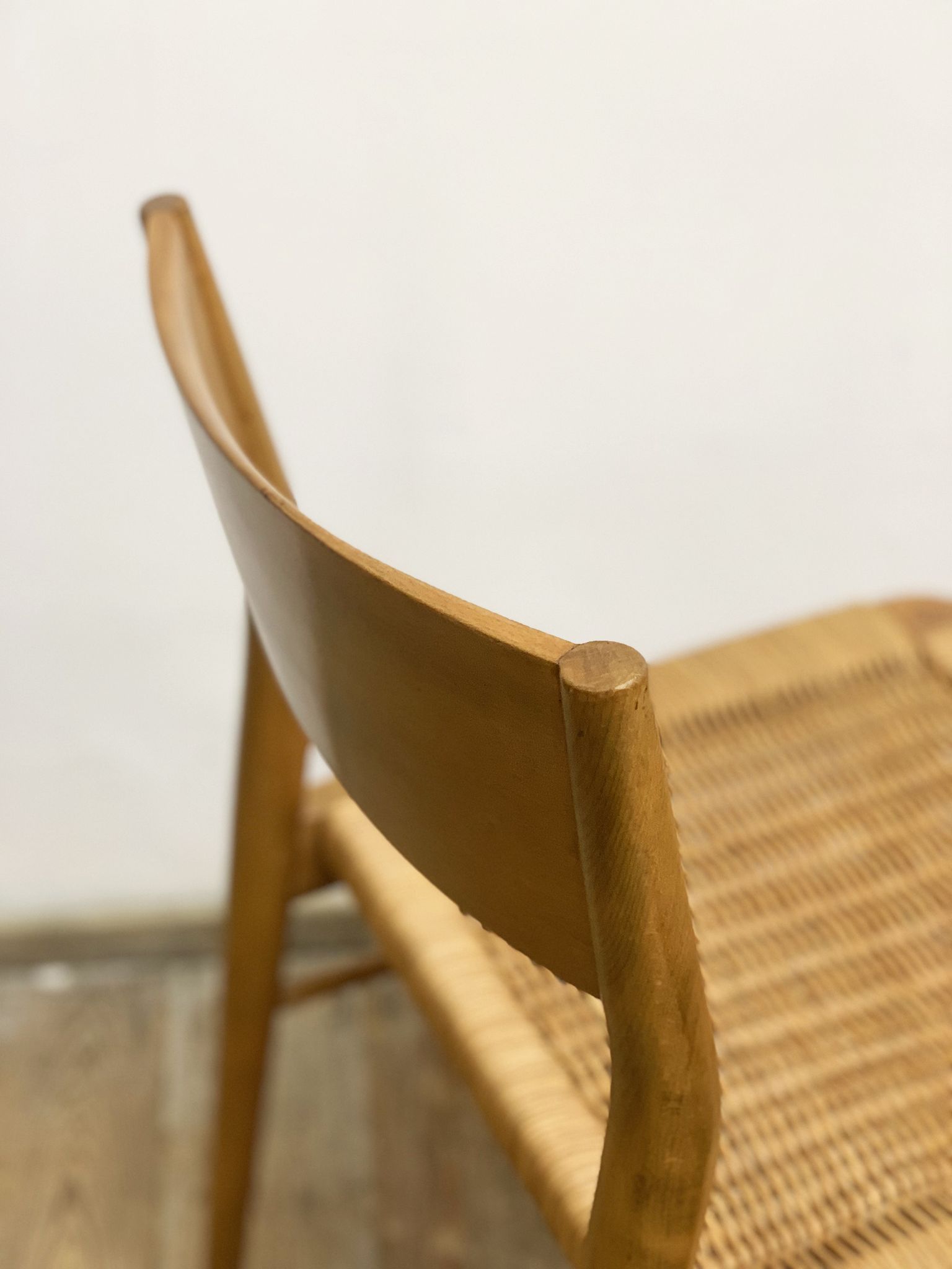 Mid century cherry wood dining chairs by Georg Leowald for Wilkhahn, Set of 4, Germany,1950s