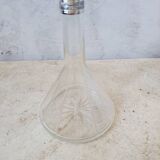Antique small crystal and solid silver carafe