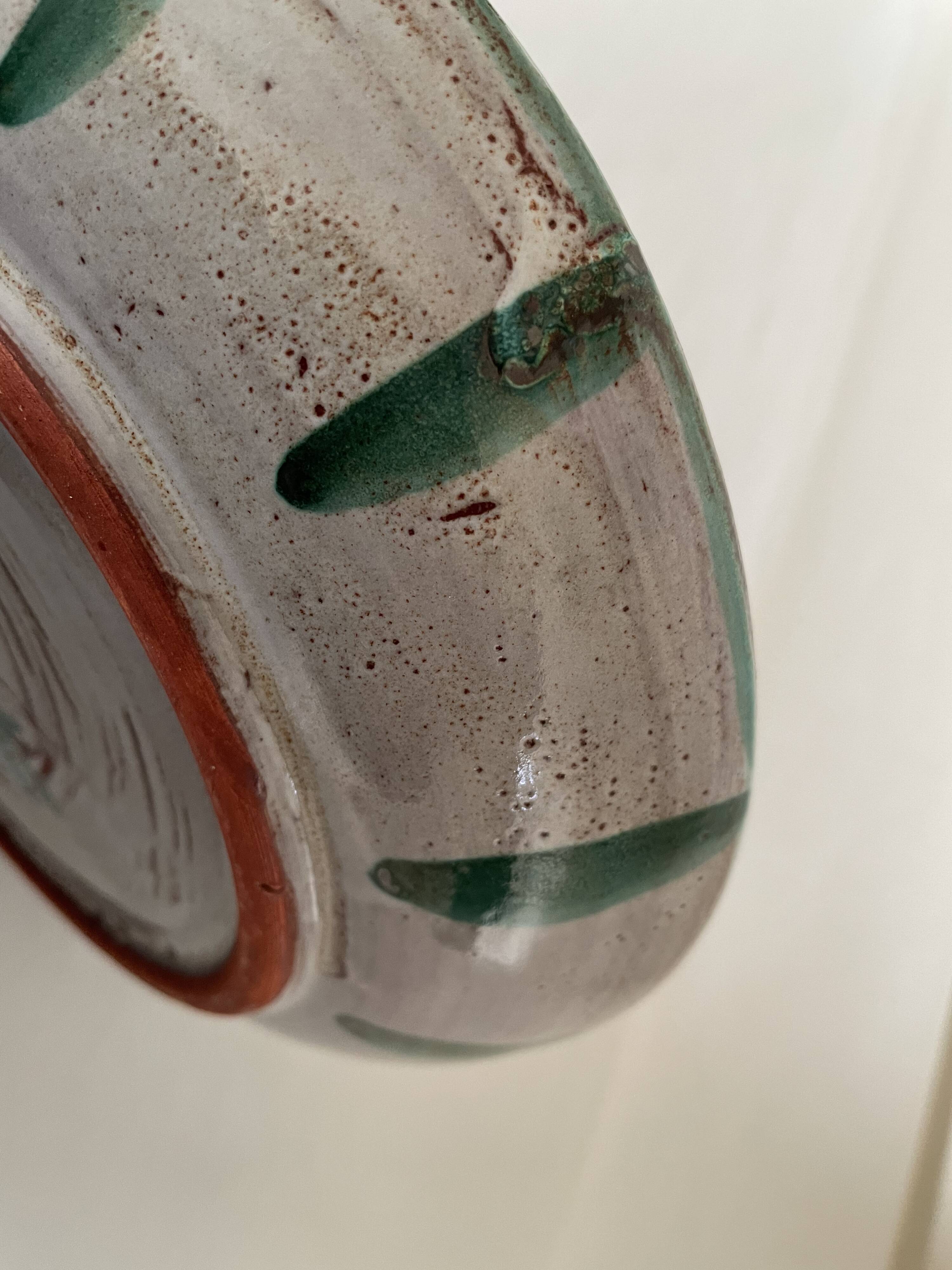 Vallauris deep plate with thistles