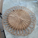 Vintage rattan mirror 46x46cm