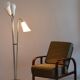 Czech Art Deco Floor Lamp in Chrome, Opal Glass and Lacquered Wood, 1930s