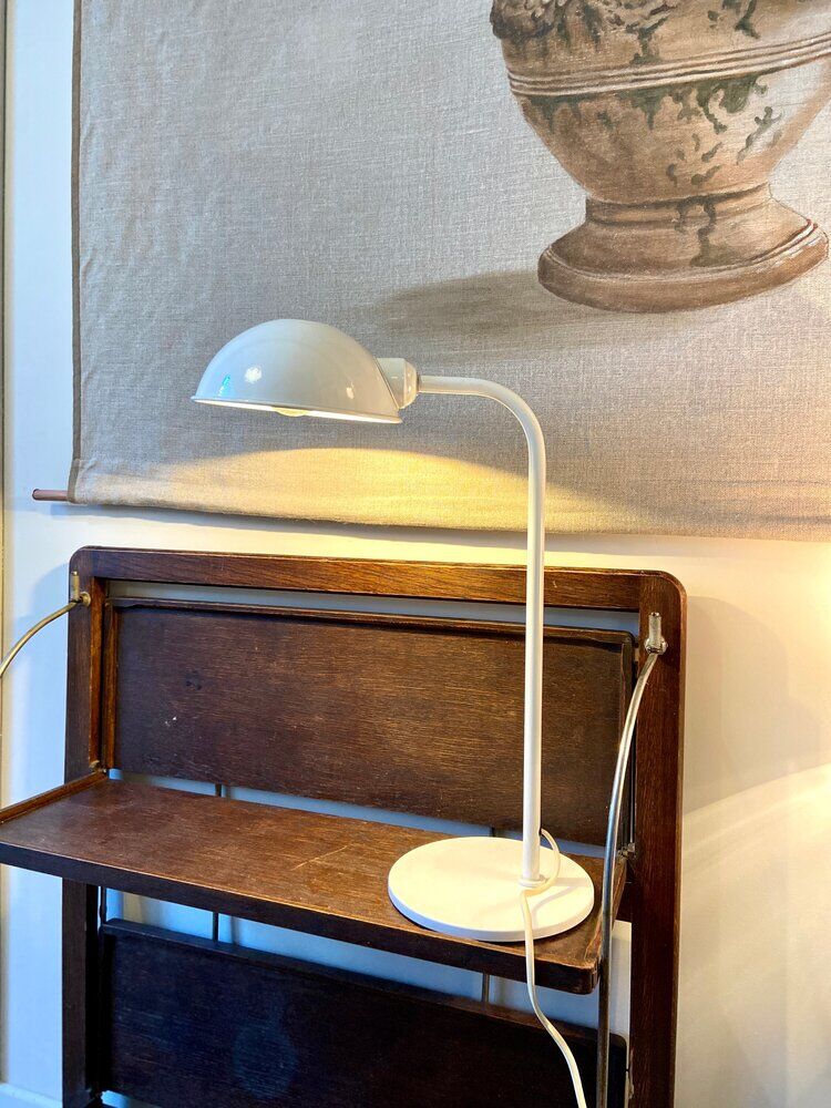 White metal desk lamp