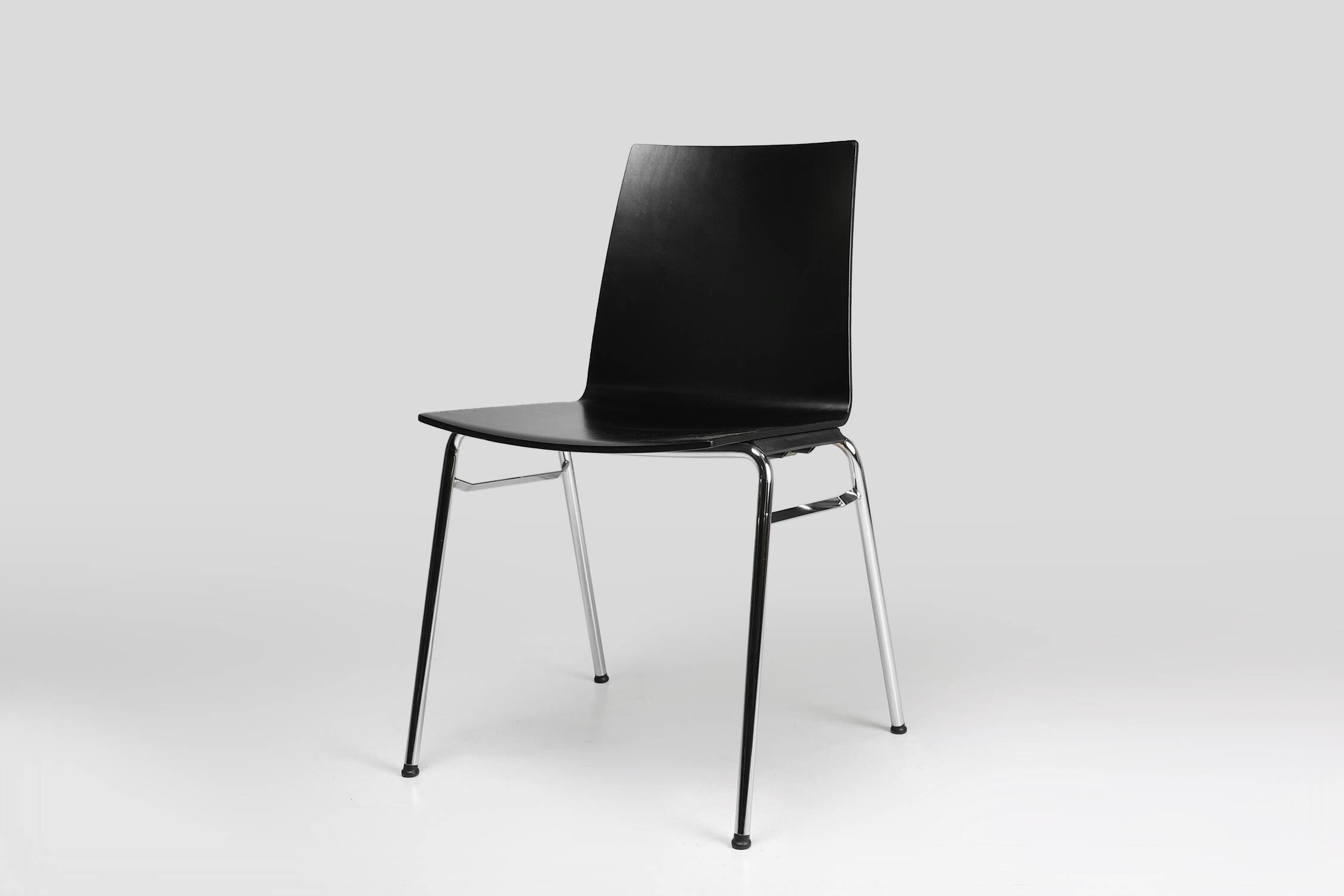21th Century black design chair with wooden seat, Belgium