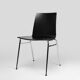 21th Century black design chair with wooden seat, Belgium