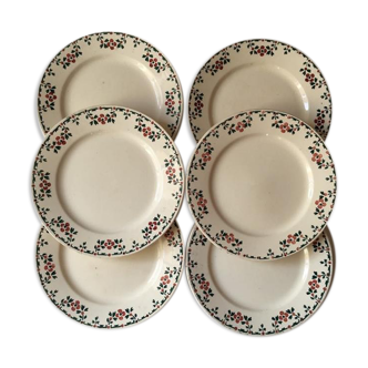 Six assiettes plates Terre de Fer Choisy le Roi