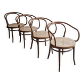 Ensemble de 4 chaises brunes 209, Ligna, années 1970