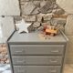 3-drawer ash gray chest of drawers from the 1950s