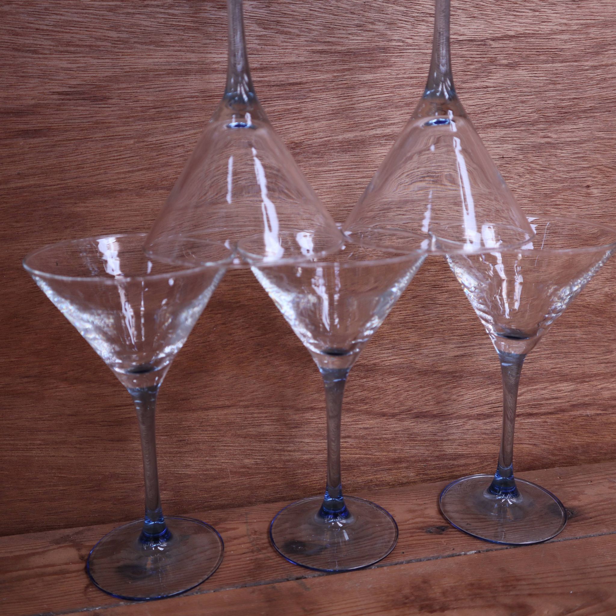 6 verres à cocktail Luminarc pieds bleu azur