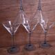 6 Luminarc cocktail glasses with azure blue stems.