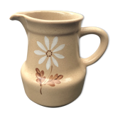 Ancien pichet St Amand modèle automne céramique beige decor fleurs vintage