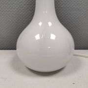 Helios table lamp, teardrop shaped, made of white opal glass. 1986 Denmark