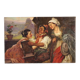 Antique interior scene painting from 19th century