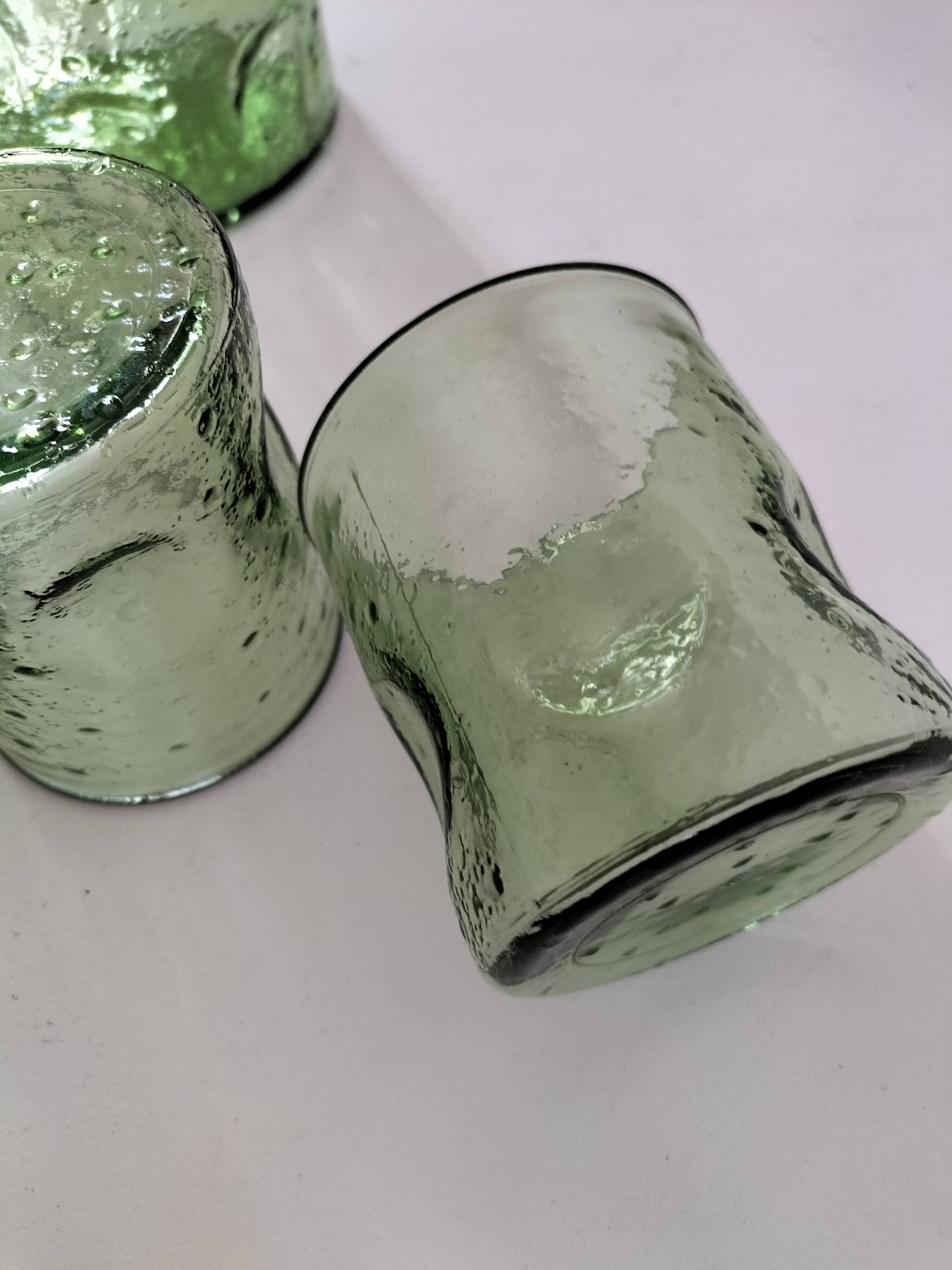 Carafe and matching tumblers in molded glass