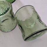 Carafe and matching tumblers in molded glass