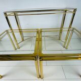 3 tables en laiton, 1980