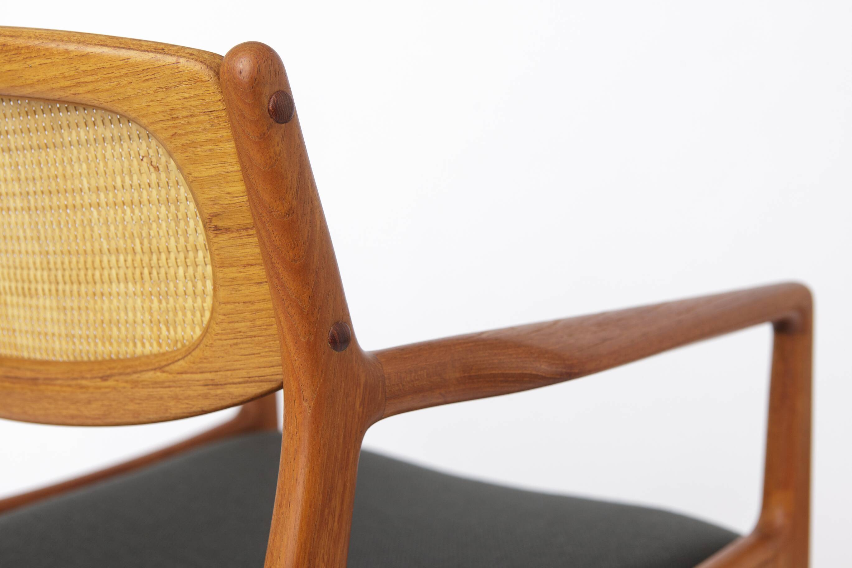 Danish Teak & Rattan Armchair by Ib Kofod-Larsen, 1960s, Model 4325
