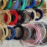 Moulded glass lamp with a cubic-spherical relief design.