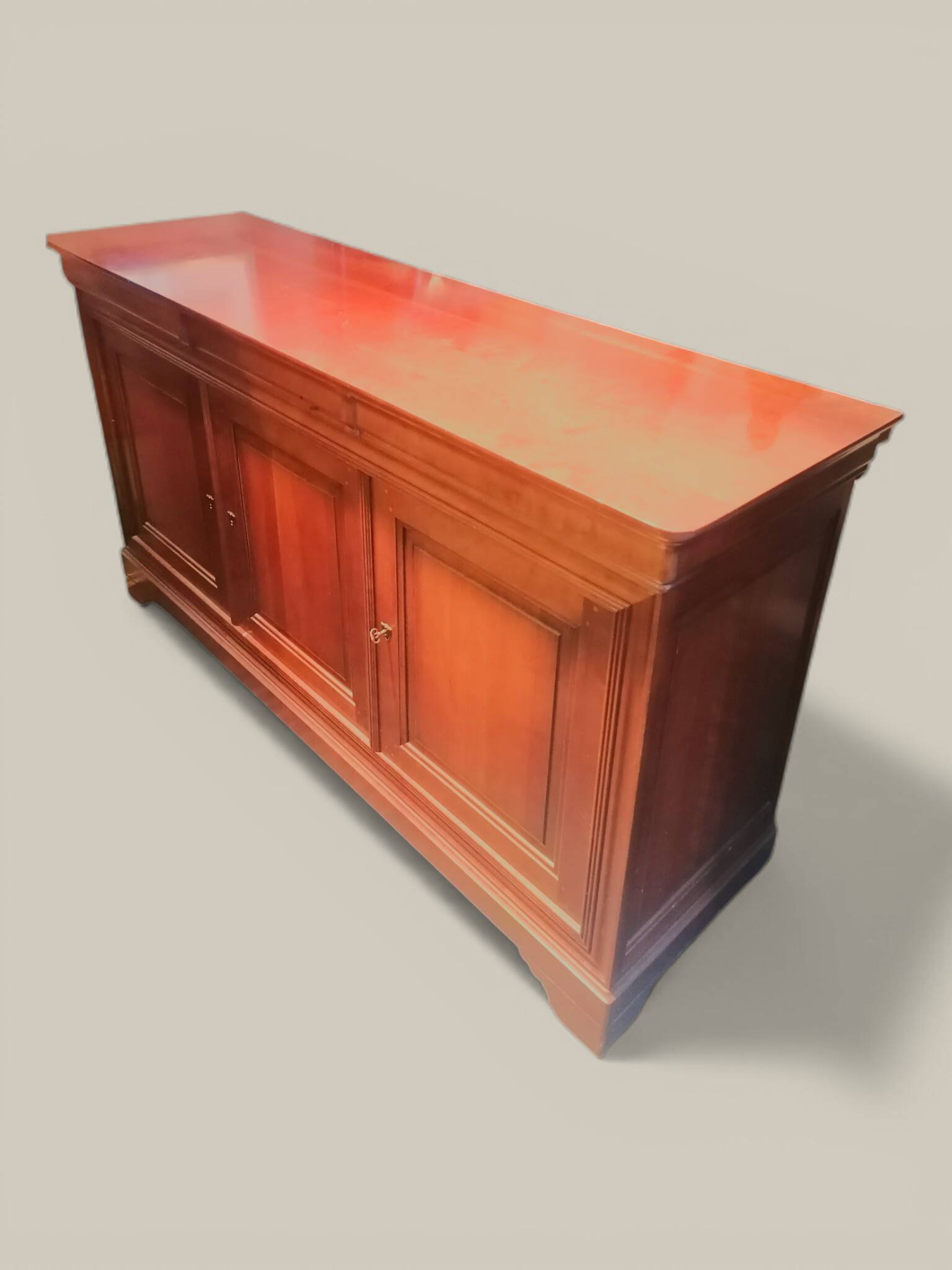 Louis Philippe style sideboard in cherry wood. 1970s.