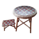 Rattan table and its small bench