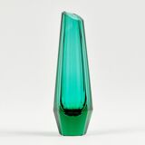 Art Deco Faceted Glass Vase by Josef Hoffmann for Moser, Czechoslovakia, 1930s