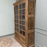 Large vintage display cabinet in solid oak (renovated)