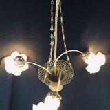 3-light Bronze Basket Chandelier