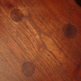 Brutalist tripod stool from the 50s in wood.