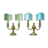 Paire de lampes en bronze doré de style Louis XVI