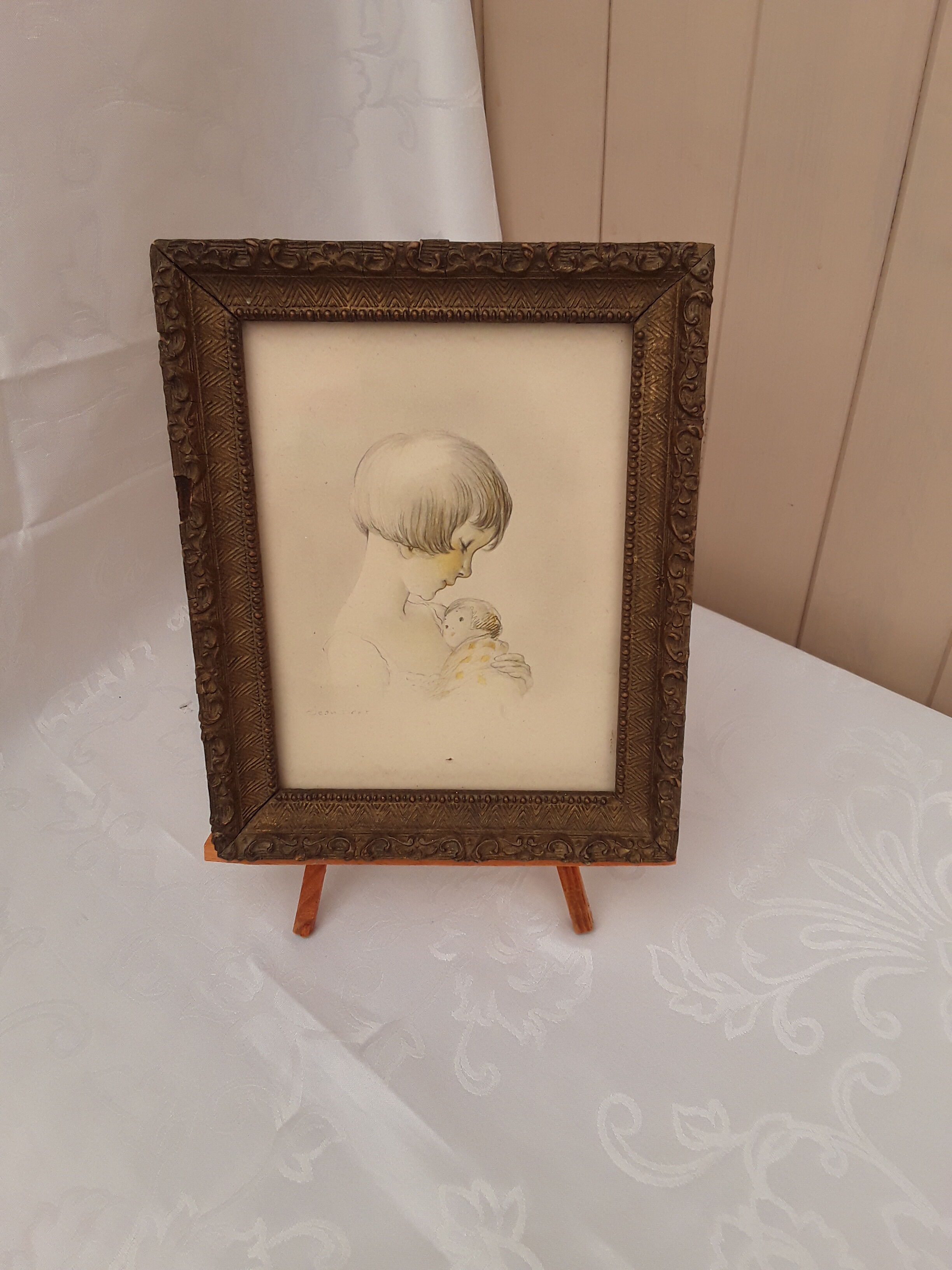 Framed drawing by Jean Droit 1884-1961