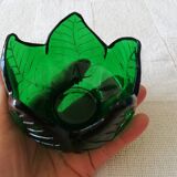 Photophore vert feuilles pour bougie chauffe-plat