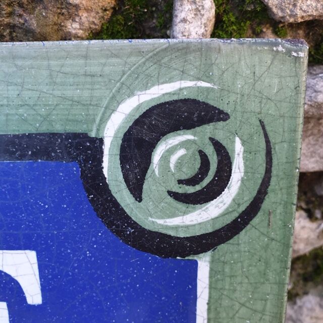 old enamelled street plaque